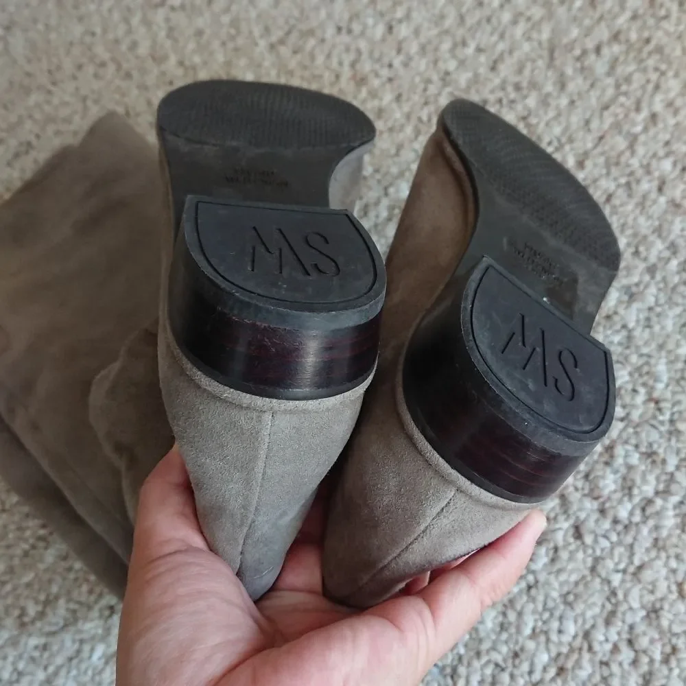 Stuart Weitzman 5050 taupe suede leather overknee riding boots size 7.5